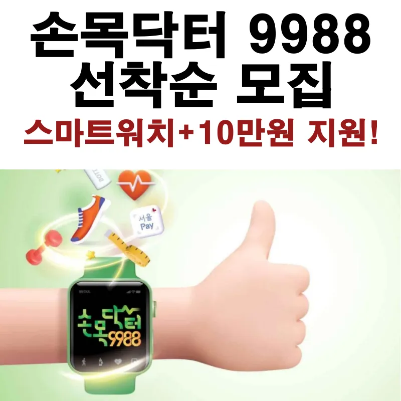 손목닥터9988 선착순 모집 신청대상, 지원내용, 신청방법 안내