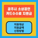공주시 소상공인 카드수수료 지원 대상, 지원내용, 신청방법 안내