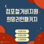 점포철거비지원 희망리턴패키지 지원대상 지원내용 신청방법 알아보기