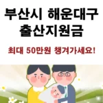 해운대구 출산장려금 신청방법, 신청대상, 지원내용 안내