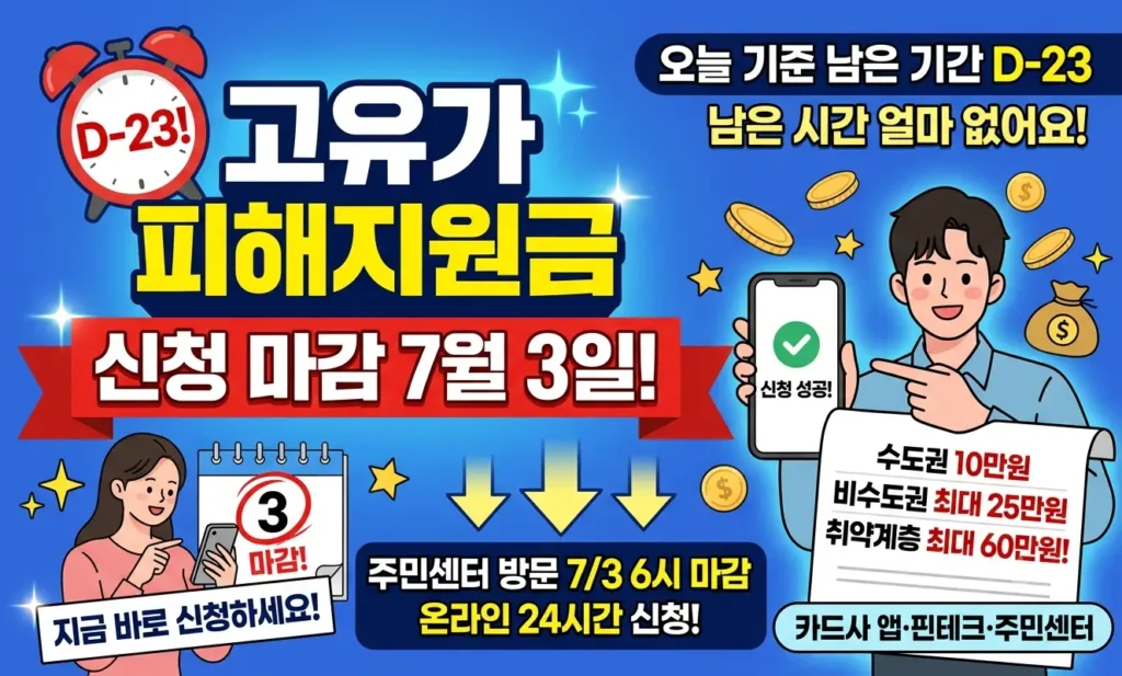 고유가 피해지원금 신청 마감 안내