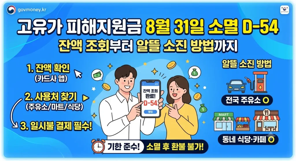 고유가 피해지원금 소멸 잔액 조회 소진 방법